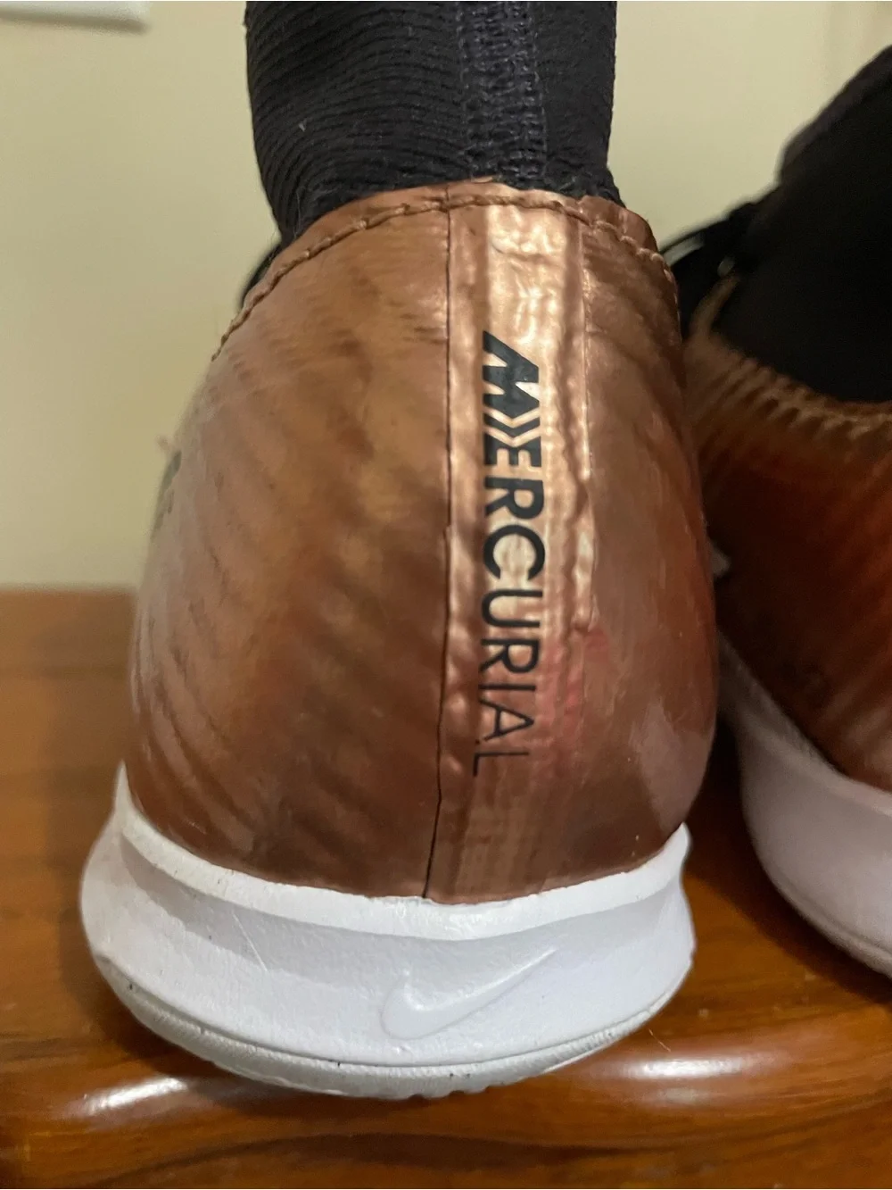 Nike Air Zoom Copper and Black Indoor Soccer Shoes - Picture 11 of 12